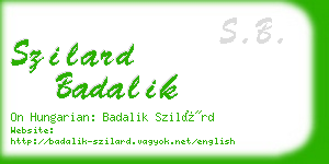 szilard badalik business card